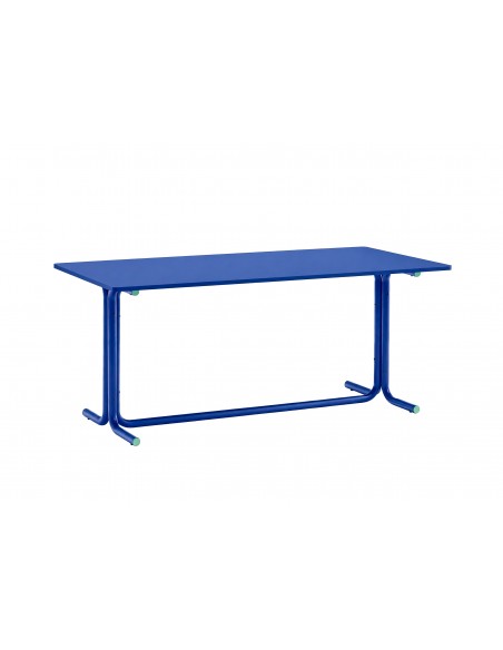 Teulat Passamà 180 Mesa comedor rectangular Azul Klein y verde menta