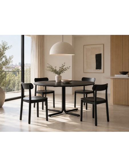 Teulat Passamà 110 Mesa de jantar redonda em preto