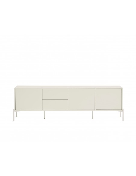 Teulat CROMA 180, Mueble TV de diseño en Crema, 3 Puertas y 2 Cajones