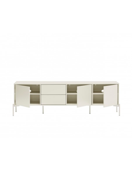 Teulat CROMA 180, Mueble TV de diseño en Crema, 3 Puertas y 2 Cajones