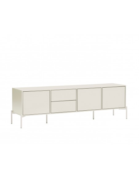 Teulat CROMA 180, Mueble TV de diseño en Crema, 3 Puertas y 2 Cajones