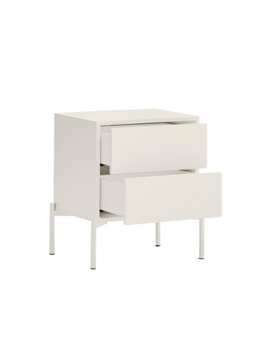Mesa de cabeceira Teulat CROMA em creme, com 2...