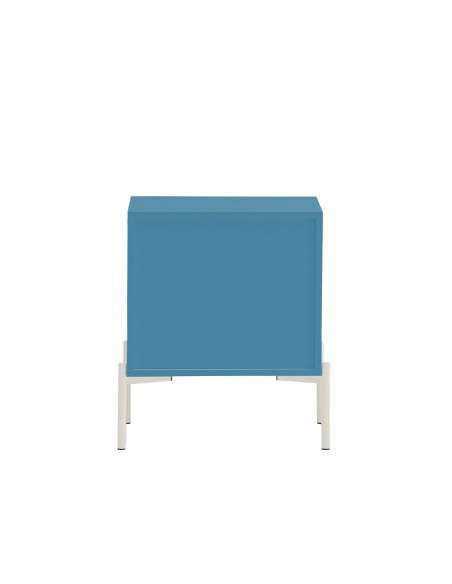 Mesa de cabeceira Teulat CROMA em azul celeste, com 2 gavetas.
