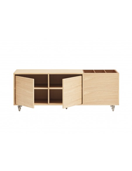 Teulat SONAR 135, Mueble para Tocadiscos en Roble y arcilla con hueco para vinilos