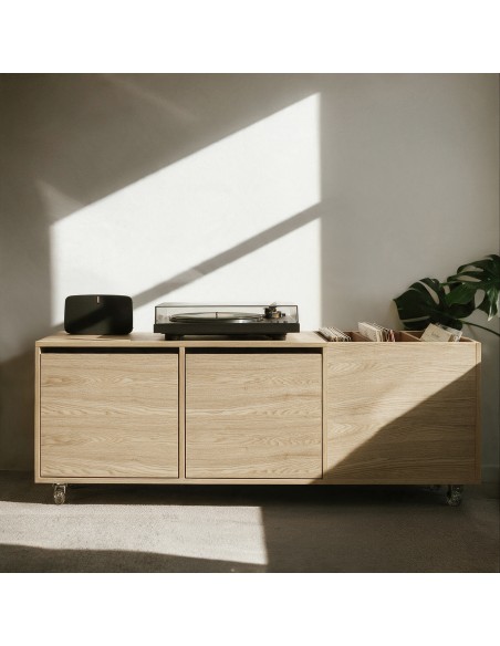 Teulat SONAR 135, Mueble para Tocadiscos en Roble y arcilla con hueco para vinilos