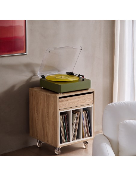 Teulat SONAR 45, Mueble Tocadiscos auxiliar con ruedas Roble y Crema