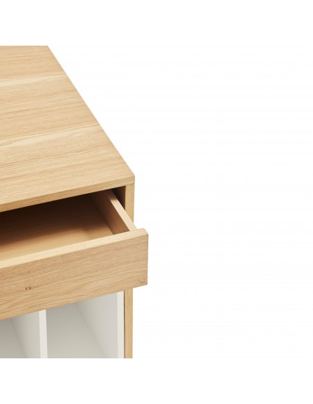 Teulat SONAR 45, Mueble Tocadiscos auxiliar con ruedas Roble y Crema