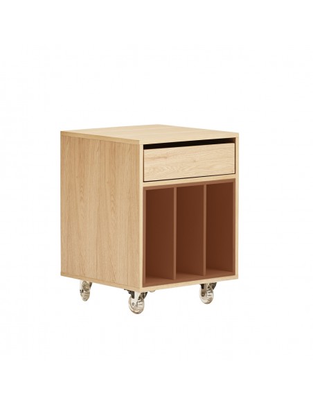 Teulat SONAR 45, Mueble Tocadiscos auxiliar con ruedas Roble y arcilla