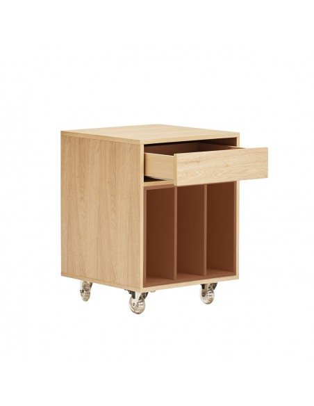 Teulat SONAR 45, Mueble Tocadiscos auxiliar con ruedas Roble y arcilla