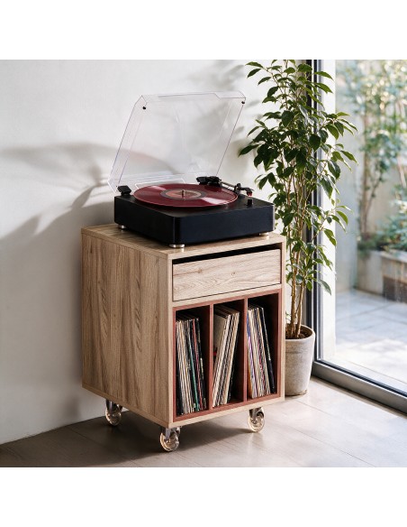 Teulat SONAR 45, Mueble Tocadiscos auxiliar con ruedas Roble y arcilla