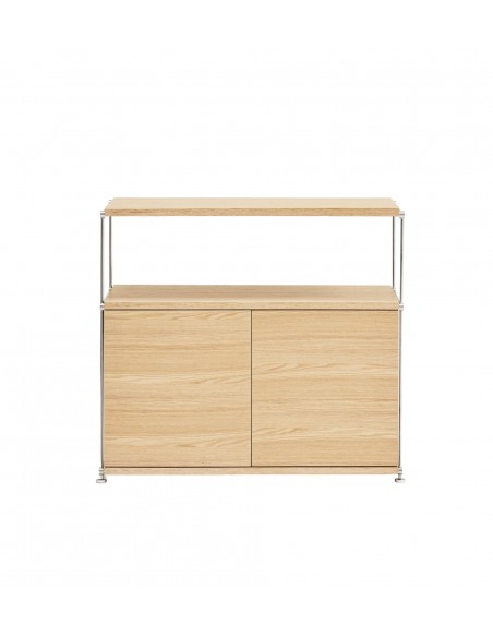 Teulat AUREA 80, Aparador minimalista 2 Puertas Roble y Cromo
