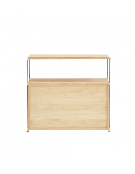 Teulat AUREA 80, Aparador minimalista 2 Puertas Roble y Cromo