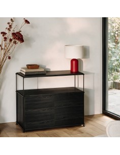 Teulat AUREA 80, Aparador minimalista 2 Puertas en negro 2
