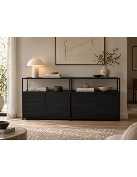 Teulat AUREA 80, Aparador minimalista 2 Puertas en negro