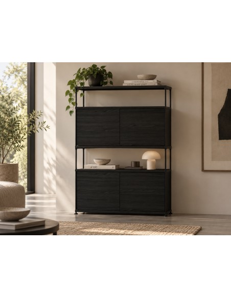 Teulat AUREA 80, Aparador minimalista 2 Puertas en negro