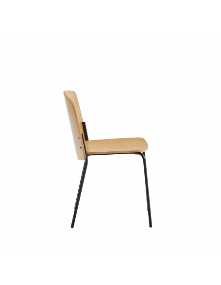 Teulat SAGO, Silla de Diseño en Roble y Metal Negro