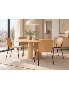 Teulat SAGO, Cadeira de Design em Carvalho e Metal Preto 2