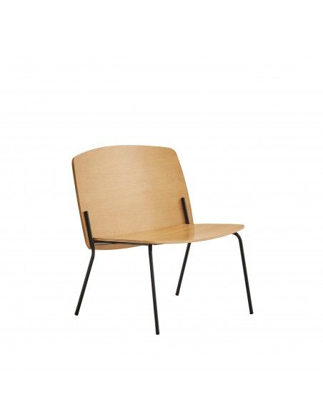 Teulat SAGO, butaca de Diseño en roble y metal negro