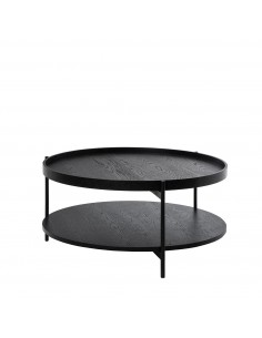 Mesa de centro DYLAN 80 de diseño redonda en negro