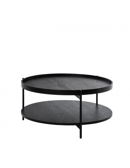 Mesa de centro DYLAN 80 de diseño redonda en negro