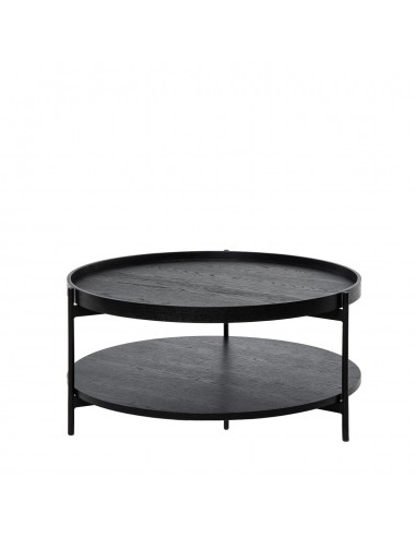 Mesa de centro DYLAN 80 de diseño redonda en negro