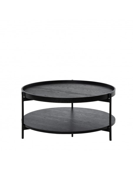 Mesa de centro DYLAN 80 de design redonda em preto