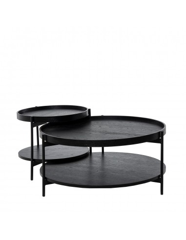 Mesa de centro DYLAN 80 de design redonda em preto
