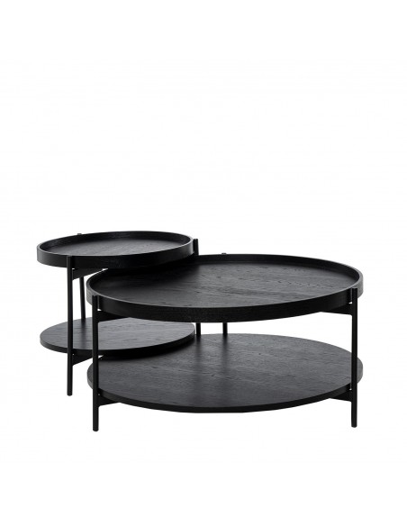 Mesa de centro DYLAN 80 de diseño redonda en negro