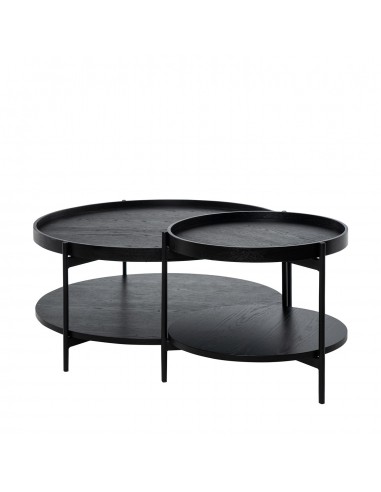 Mesa de centro DYLAN 80 de diseño redonda en negro