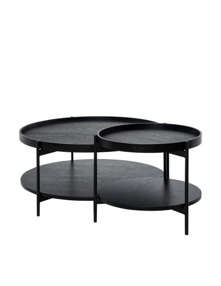 Mesa de centro DYLAN 80 de diseño redonda en negro