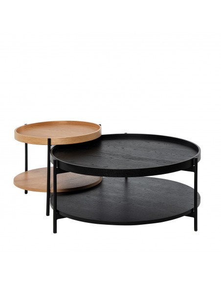Mesa de centro DYLAN 80 de design redonda em preto