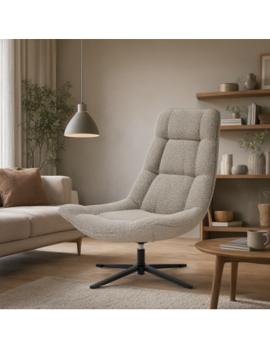 Poltrona PARMA de design estofada em bege