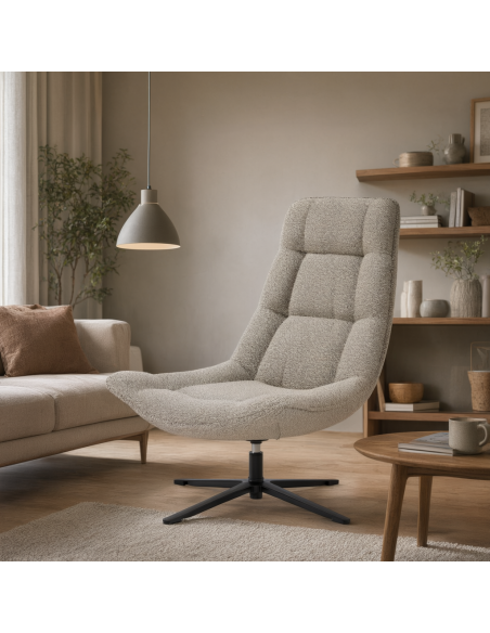 Butaca PARMA de diseño tapizada en beige
