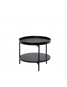 Mesa de centro redonda ADRIAN de diseño en negro