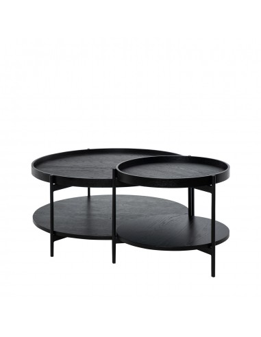 Mesa de centro redonda ADRIAN de diseño en negro