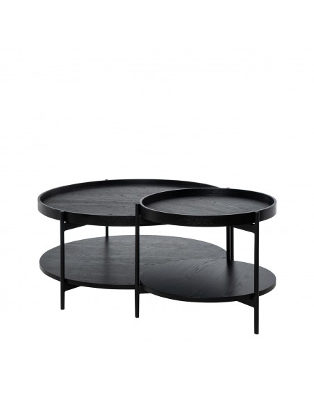 Mesa de centro redonda ADRIAN de diseño en negro