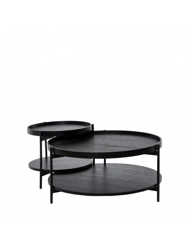Mesa de centro redonda ADRIAN de diseño en negro
