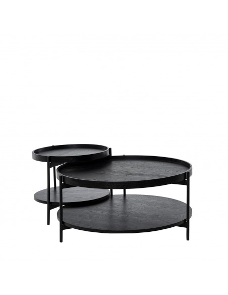 Mesa de centro redonda ADRIAN de diseño en negro