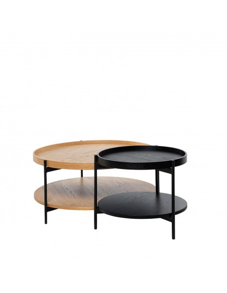 Mesa de centro redonda ADRIAN de diseño en negro
