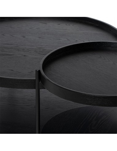 Mesa de centro redonda ADRIAN de design em preto