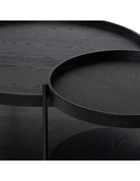 Mesa de centro redonda ADRIAN de diseño en negro