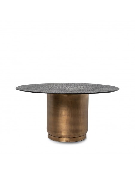 Mesa de centro DURAI de diseño con tapa redonda de aluminio