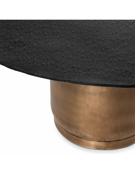 Mesa de centro DURAI de diseño con tapa redonda de aluminio