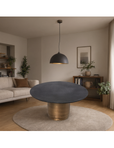 Mesa de centro DURAI de diseño con tapa redonda de aluminio 2