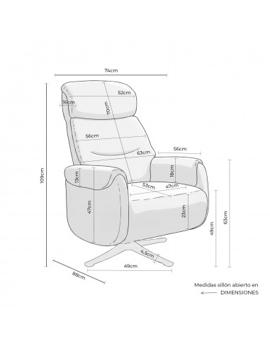 Sillón relax TAMIKO de diseño con dos motores