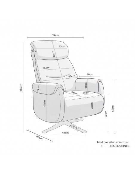 Sillón relax TAMIKO de diseño con dos motores