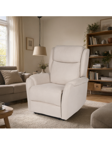 Sillón relax LIFT AKARI de diseño en beige