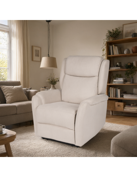 Sillón relax LIFT AKARI de diseño en beige