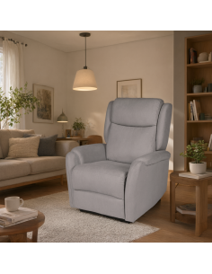 Sillón relax LIFT AKARI de diseño en taupe 2