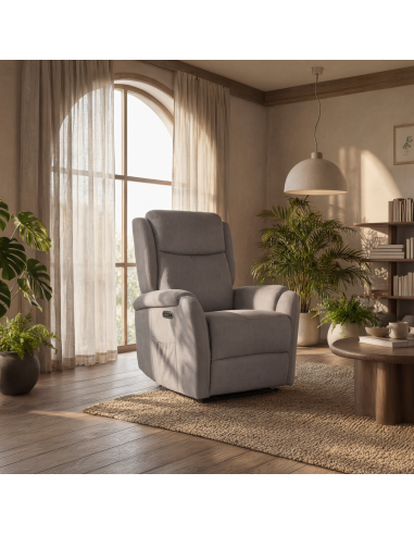 Sillón relax AKARI de diseño en taupe